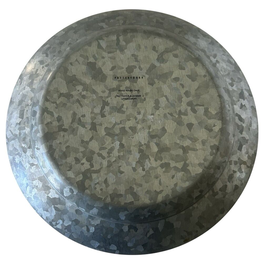 Set Of 6 Pottery Barn Discontinued American Flag Galvanized Metal 9” Plates New - Picture 4 of 10